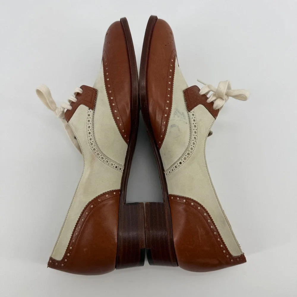 Vintage Polo Ralph Lauren Wingtip Oxfords Womens Size 7.5 AA Made In Italy